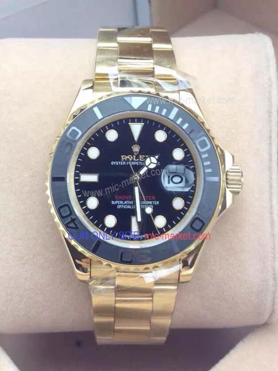 New 2016 Replica Rolex Yachtmaster Yellow Gold Black Bezel New 2016 Replica Rolex Yachtmaster Yellow Gold Black Bezel
